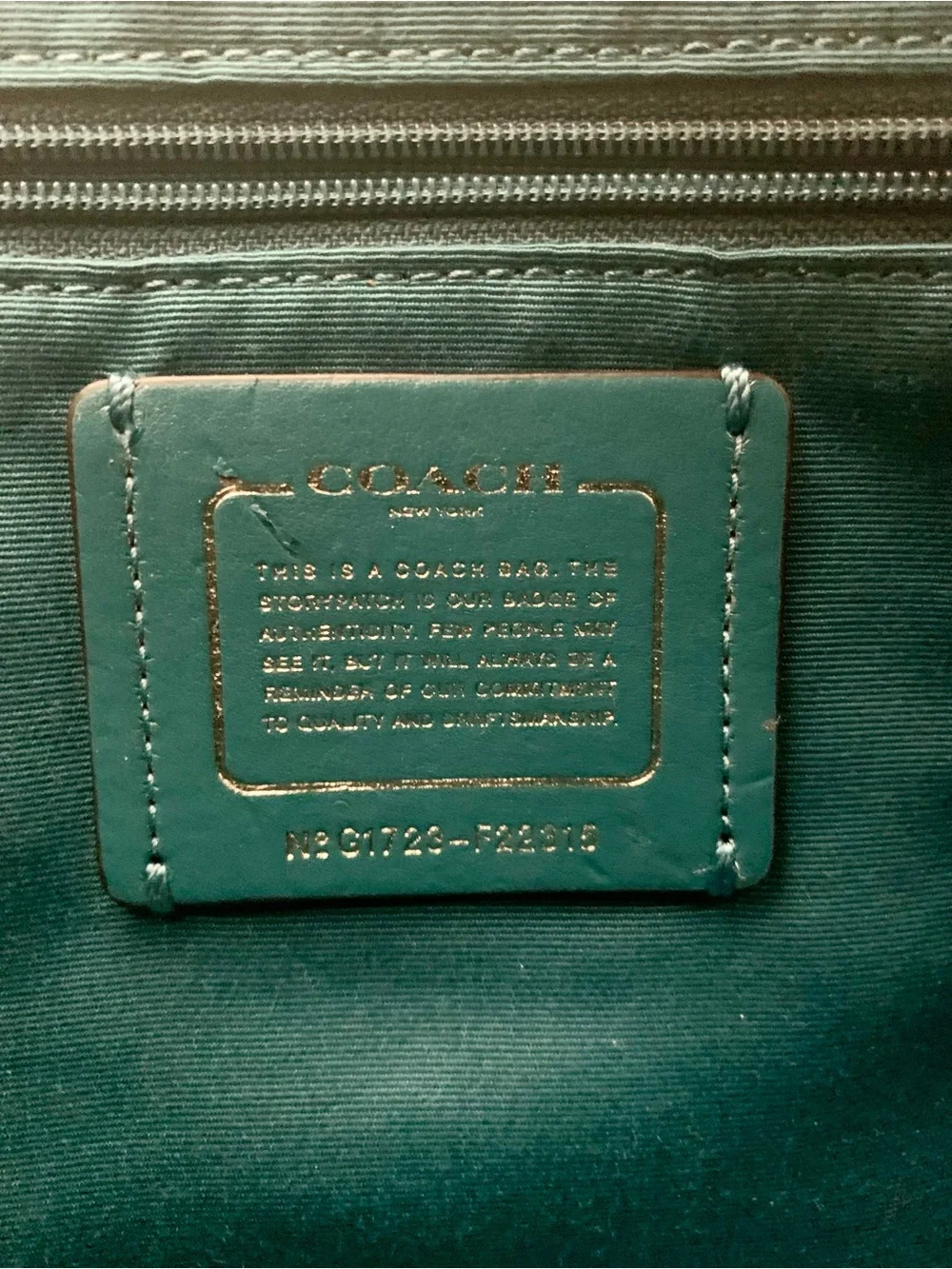 Coach Metallic Dark Green Mini Sierra Dome Satchel